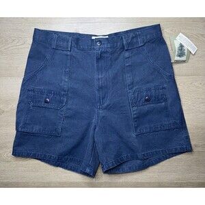 Fieldmaster Blue Mens Cargo Shorts Buttoned Pockets Cotton Size 34 NEW NWT